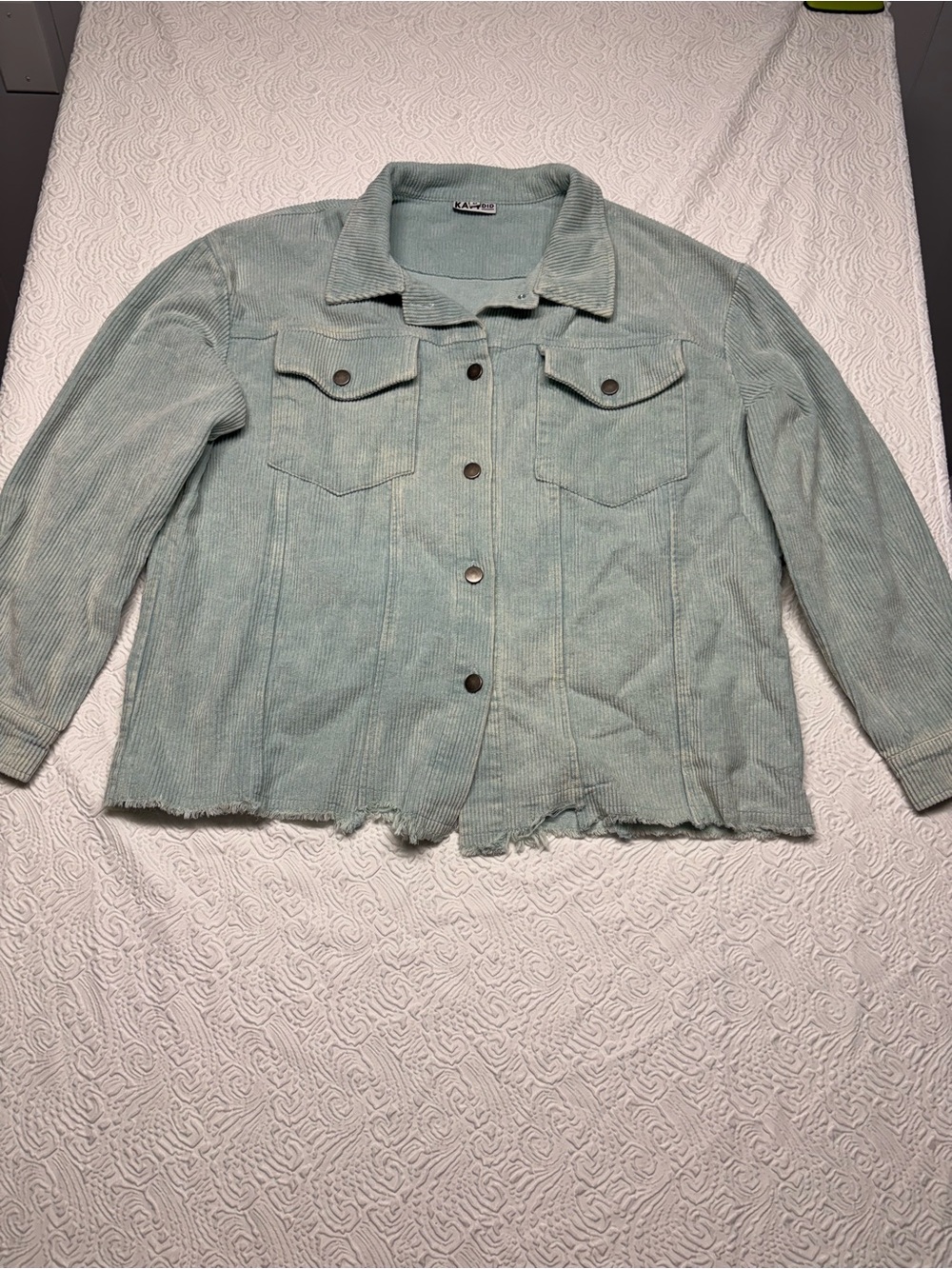 Katydid Mint Green Corduroy Button-Front Jacket